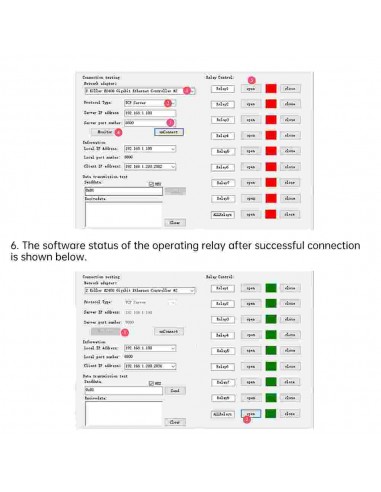 Placa rele ethernet 5v 4 RELES CH9120