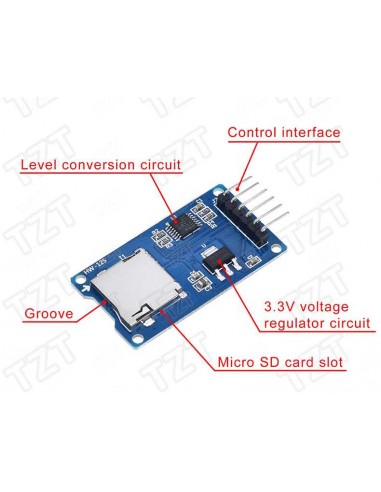 Micro Sd Card Reader module SPI 5V ou...