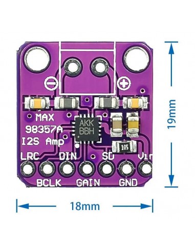 MAX98357  classe-D I2S amplifier 3W